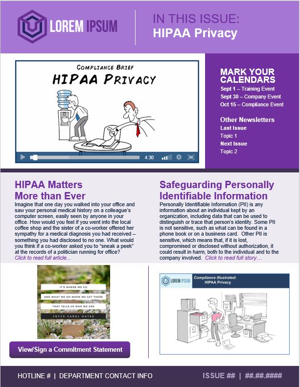 Newsletter image: HIPAA