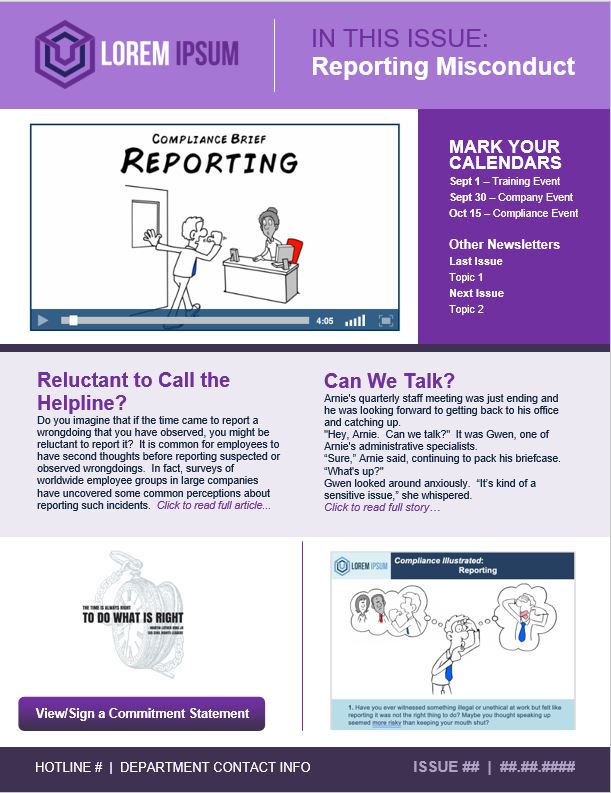 Reporting Misconduct Newsletter